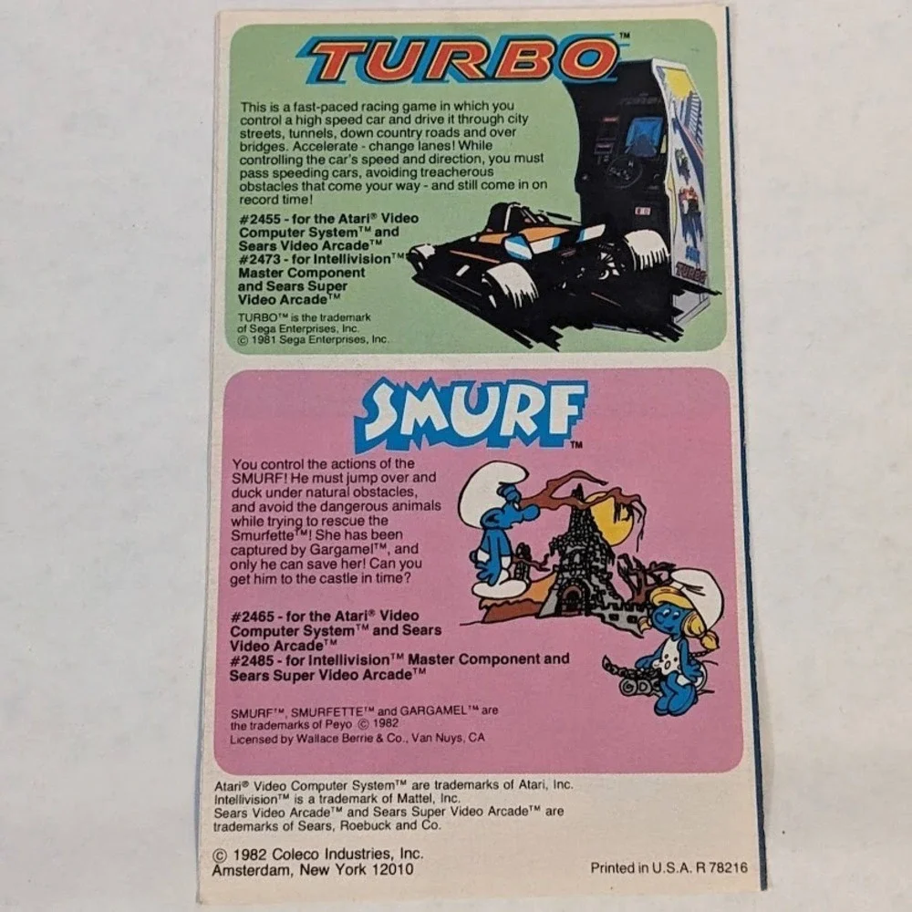 Vintage Atari Video Game Cartridge Mini Product Catalog Game Insert Lot 1982-83